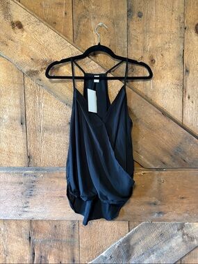 Black Draped V-Neck Camisole Top - Women
